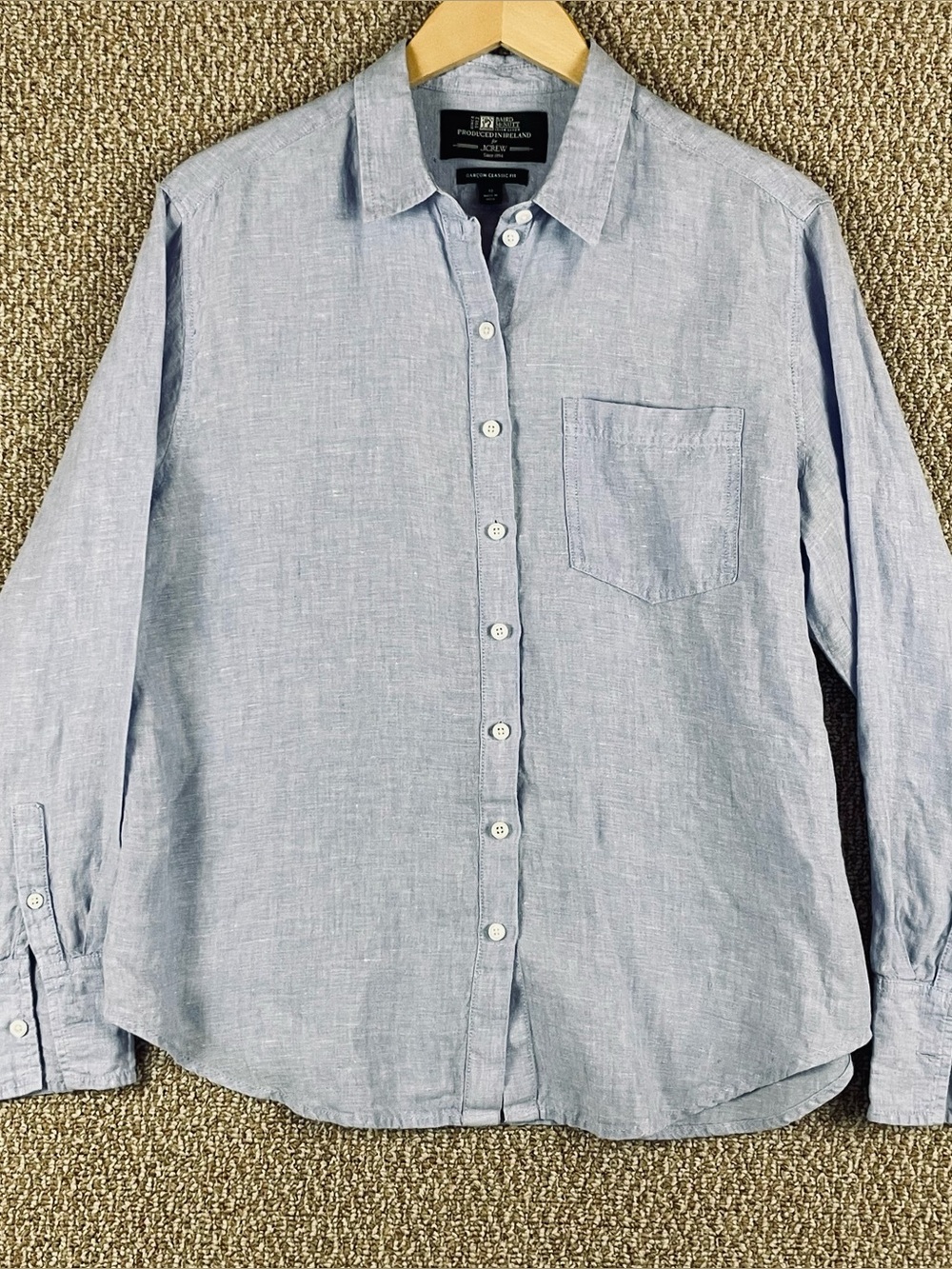 J. Crew Light Blue Button-Down Linen Shirt